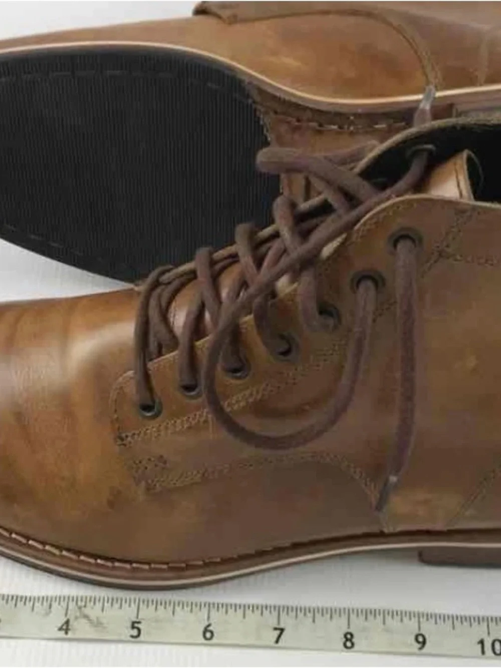 HELM Boots Zind Plain Toe Boot Men’s 10 M Tan Whiskey Leather Made in USA Hides